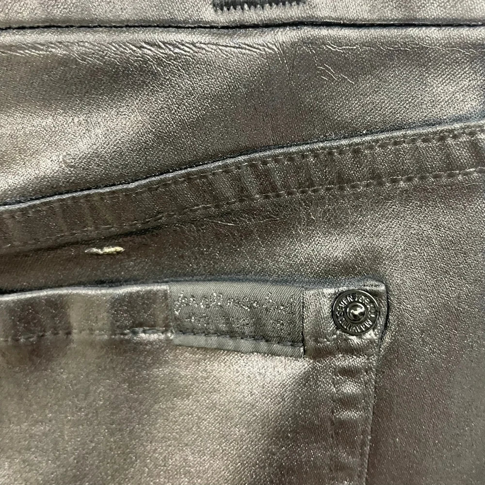 Seven 7‎ Black Faux Distressed Leather Stretch Skinny Pants Womens Size 29 zip